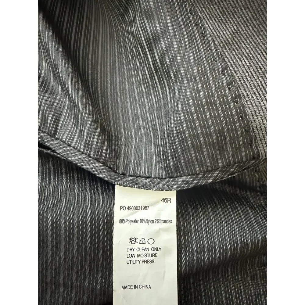 Calvin Klein Macys Mens 46R Micro Corduroy Gray Sport Coat Jacket Blazer